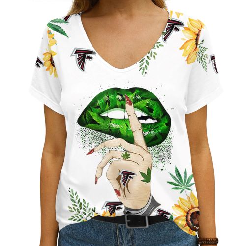 Atlanta Falcons V-neck T-shirt Mockup 2