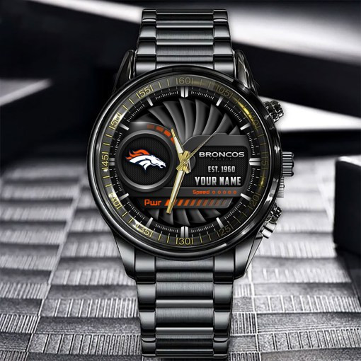 Denver Broncos Black Fashion Watch Side View