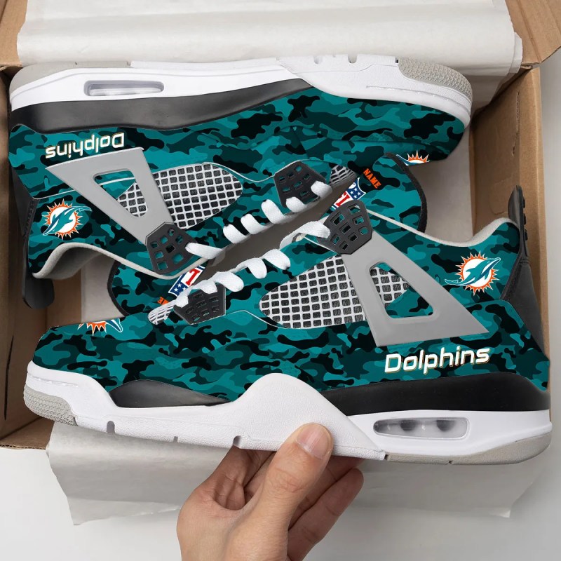 Miami Dolphins Personalized AJ4 Sneaker