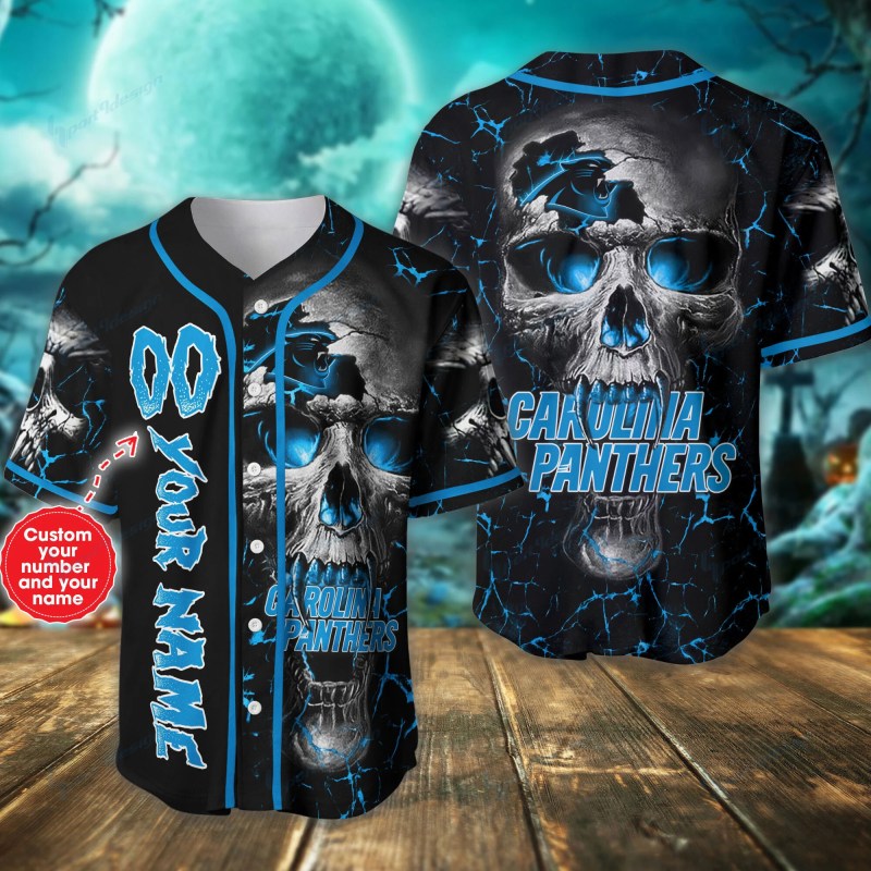 Carolina Panthers Personalized Baseball Jersey