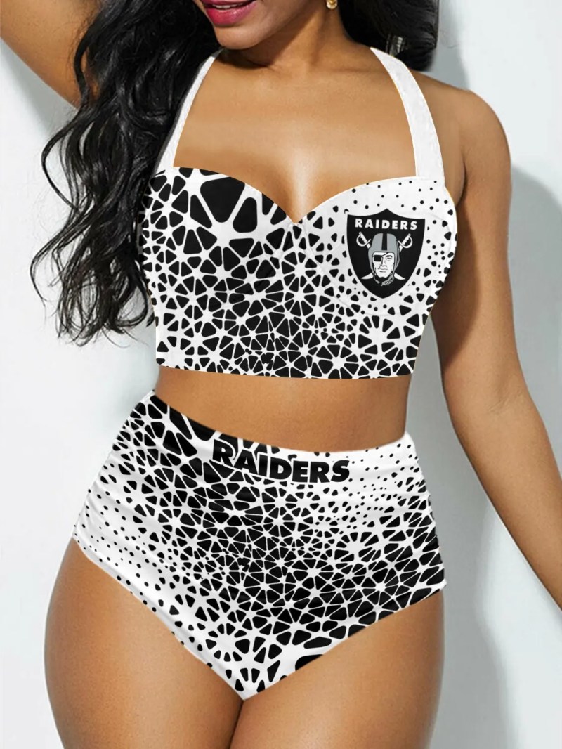 Las Vegas Raiders Sexy Print Bikini Swimsuit