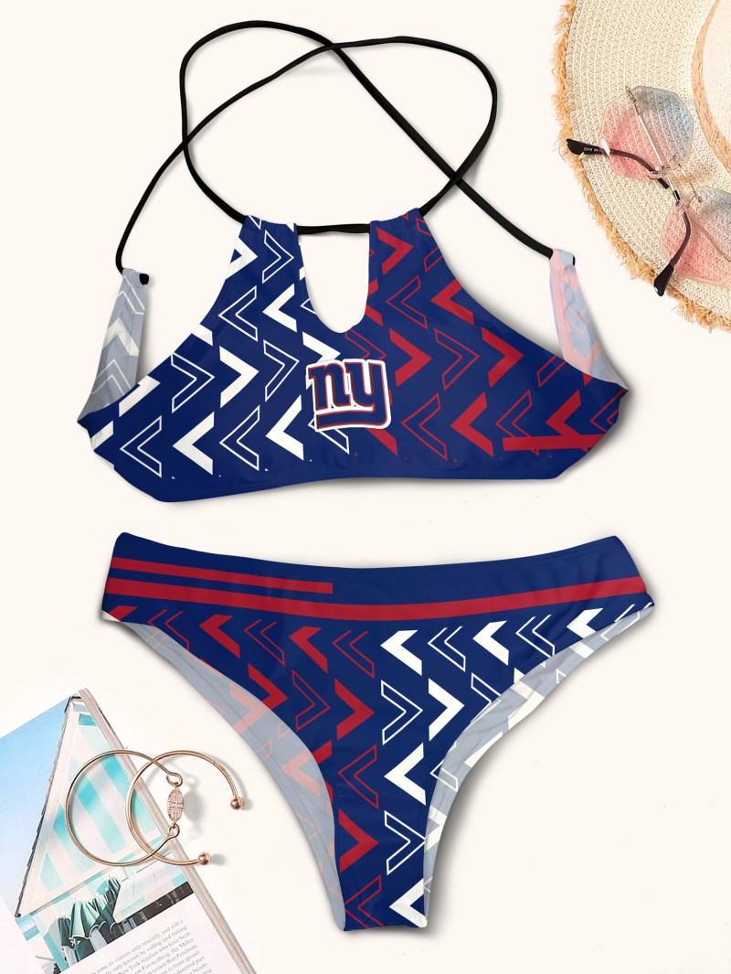 New York Giants Women's Cami Keyhole Swimsuit 3