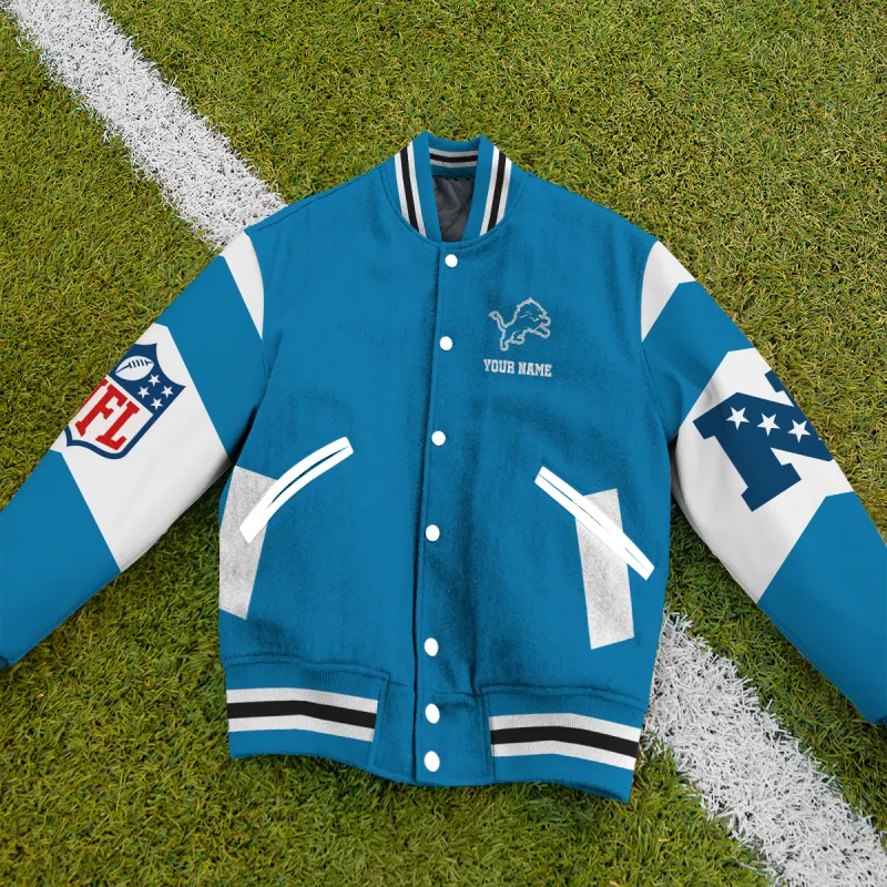Detroit Lions Varsity Jacket Side View