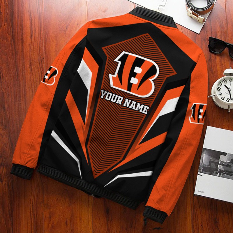 Cincinnati Bengals Personalized Bomber Jacket Details