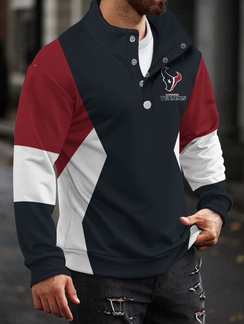 Houston Texans Casual Colorful Stand Collar Sweatshirt