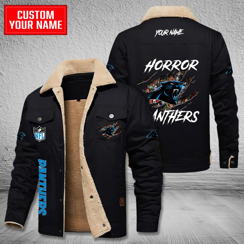 Carolina Panthers Bomber Jacket Black
