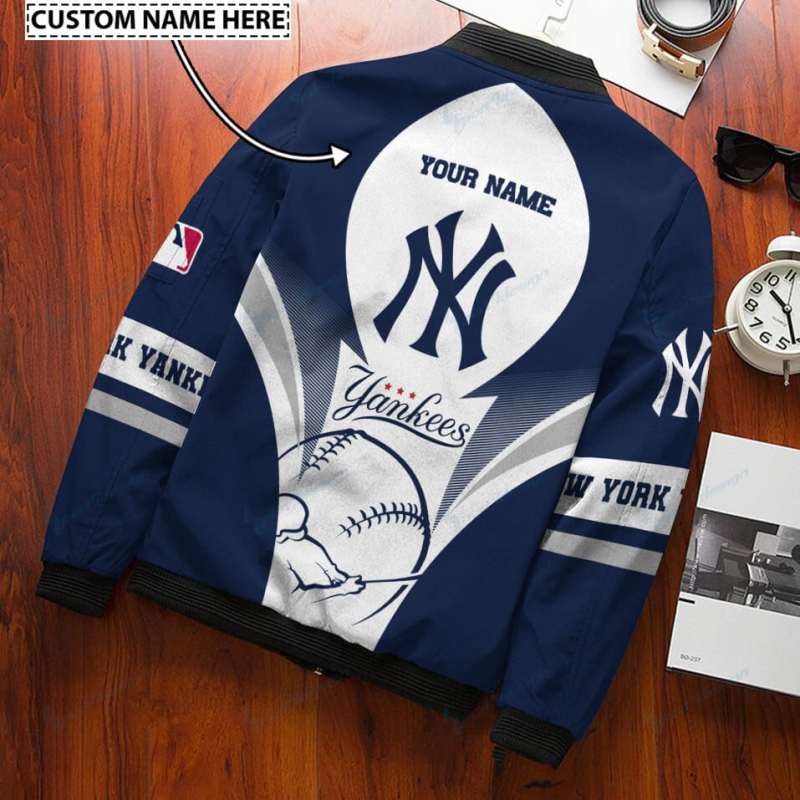 New York Yankees Personalized Bomber Jacket Back View
