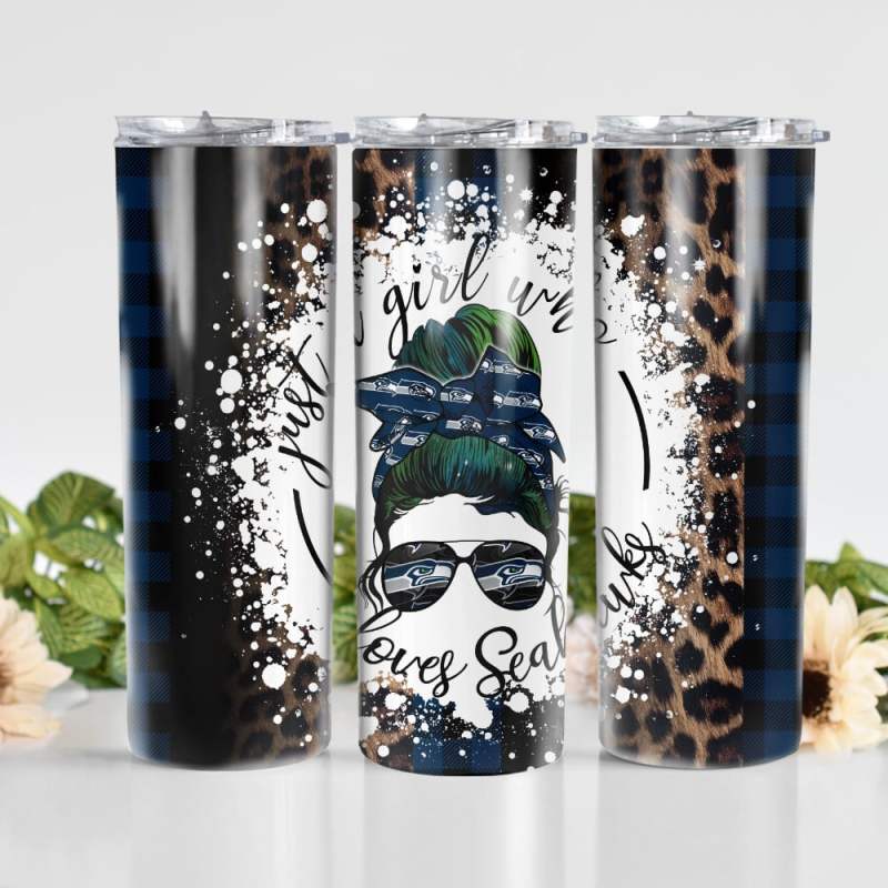 Seattle Seahawks Glitter Tumbler Image 1