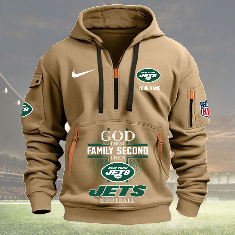 Khaki New York Jets Hoodie