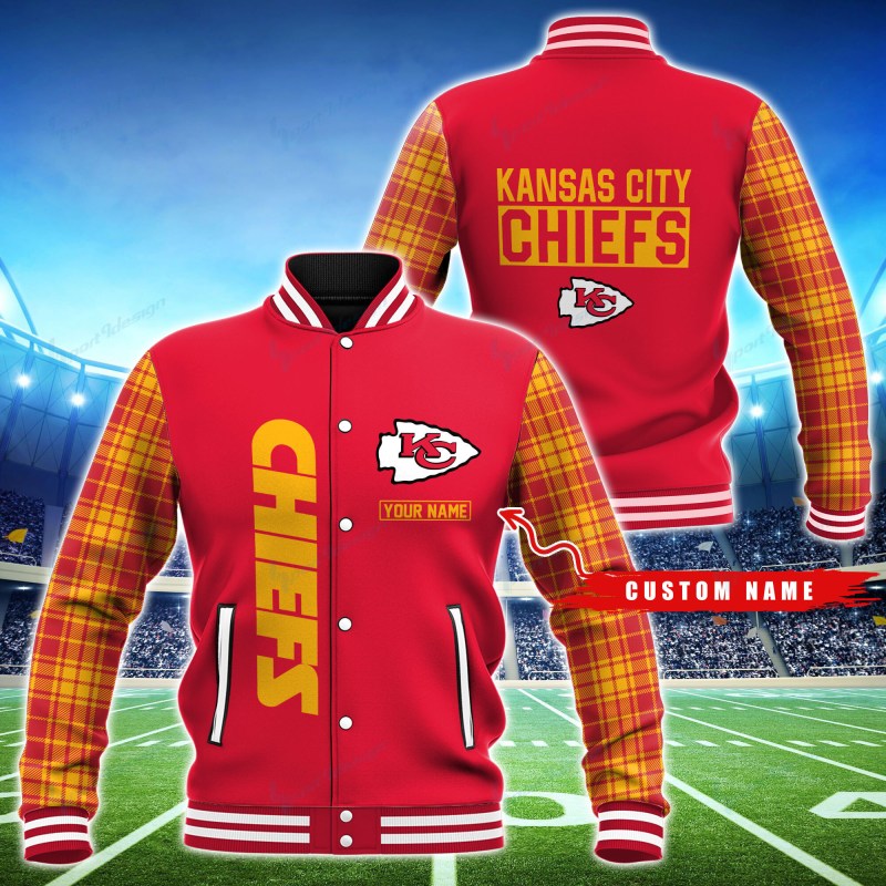 Kansas City Chiefs Personalized Baseball Jacket