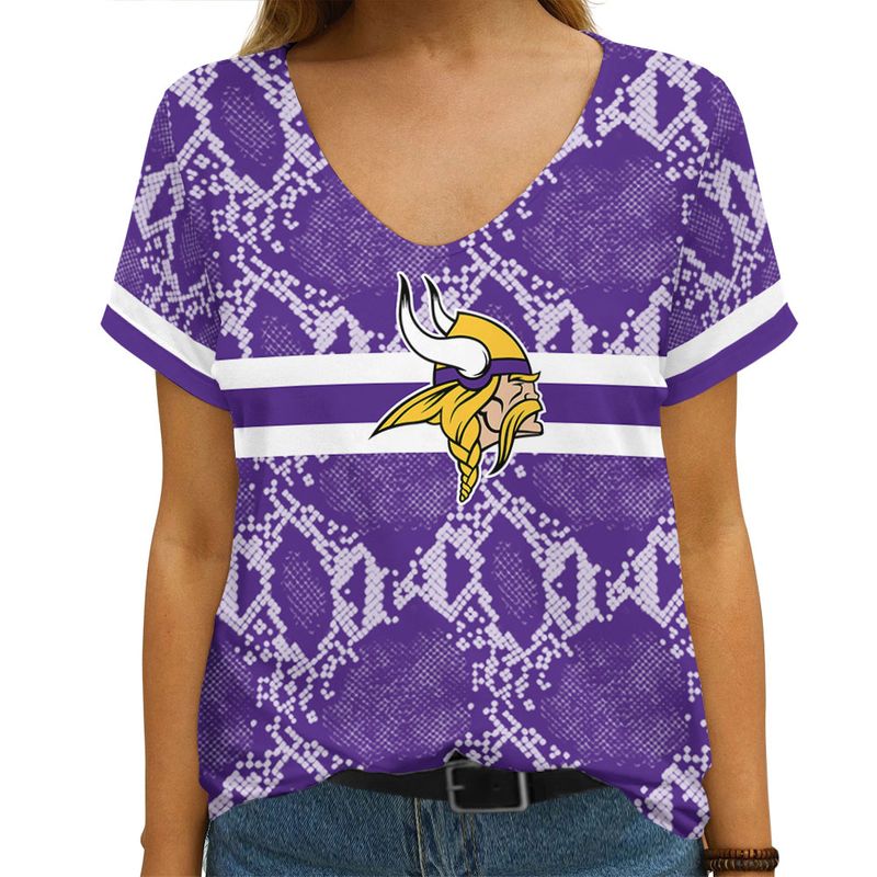 Minnesota Vikings V-neck Women's T-shirt - NFL Fan Gear