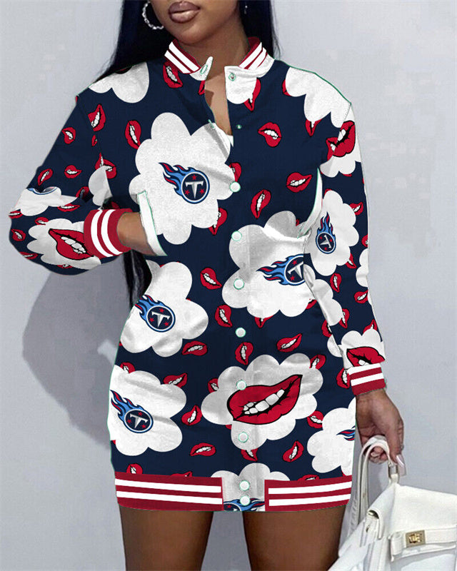 Tennessee Titans Women Button Down Jacket Dress