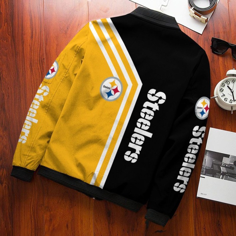 Pittsburgh Steelers Bomber Jacket Back View