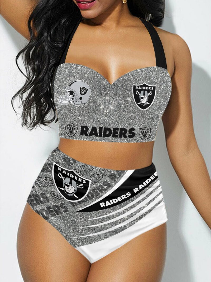 Las Vegas Raiders Sexy Print Bikini Swimsuit
