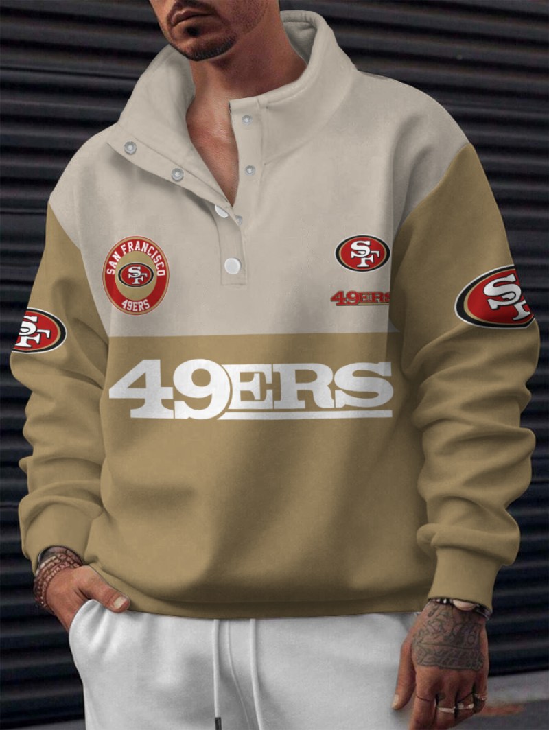 San Francisco 49ers Casual Colorful Stand Collar Sweatshirt