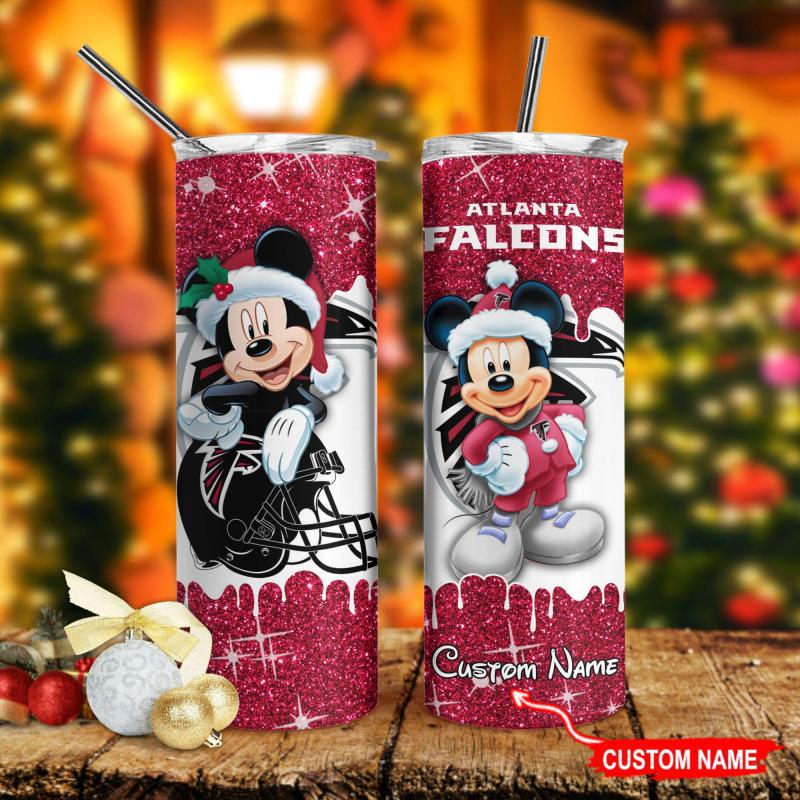 Atlanta Falcons Personalized Glitter Tumbler 1