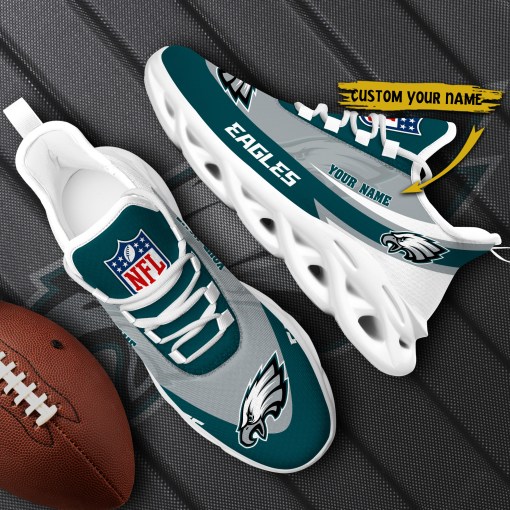 Philadelphia Eagles Personalized Yezy Running Sneakers - Close-Up