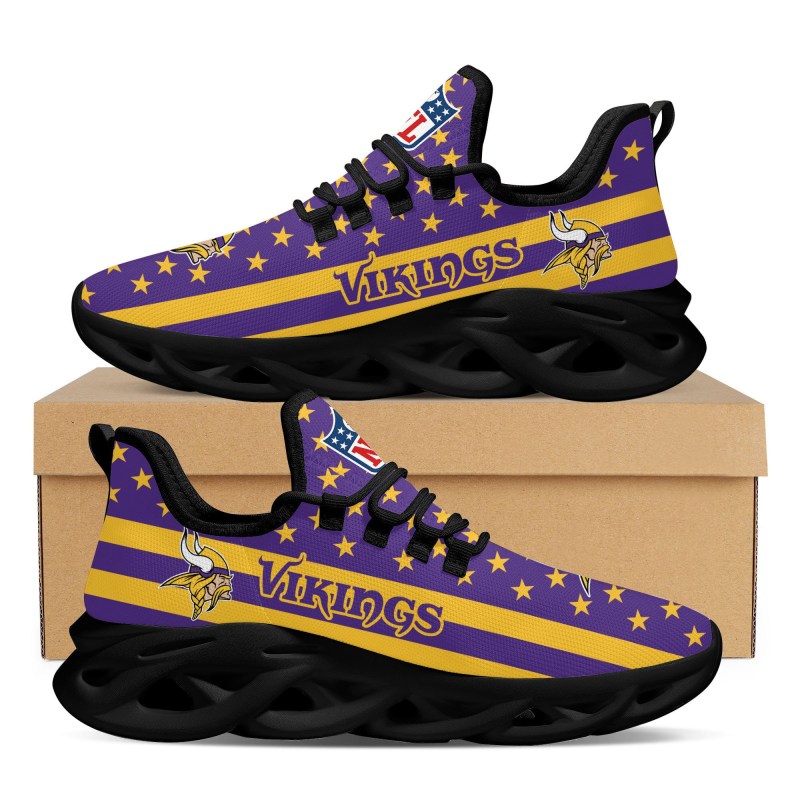 Minnesota Vikings Yezy Running Sneakers Close Up