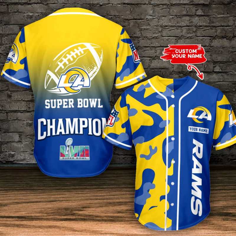 Los Angeles Rams Personalized Baseball Jersey