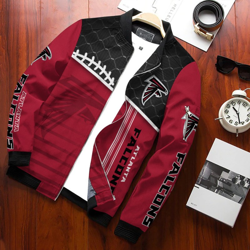 Atlanta Falcons Personalized Bomber Jacket Back View