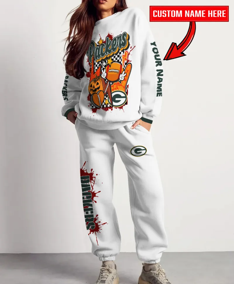 Green Bay Packers Halloween Sweatshirt and Sweatpants Set