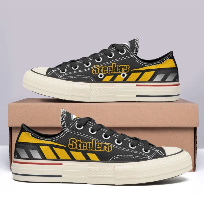 Pittsburgh Steelers New Low Top Canvas Shoes Back View