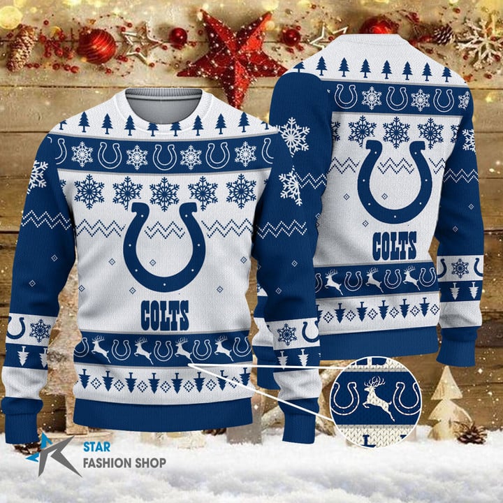 Indianapolis Colts Woolen Ugly Christmas Sweater