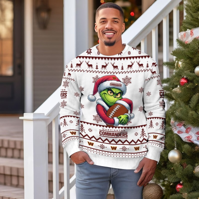 Washington Commanders Premium Ugly Christmas Sweater - Outdoor View 3
