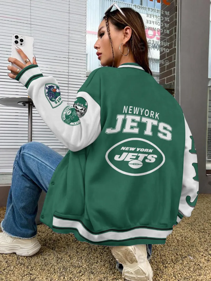 New York Jets Varsity Jacket Back View