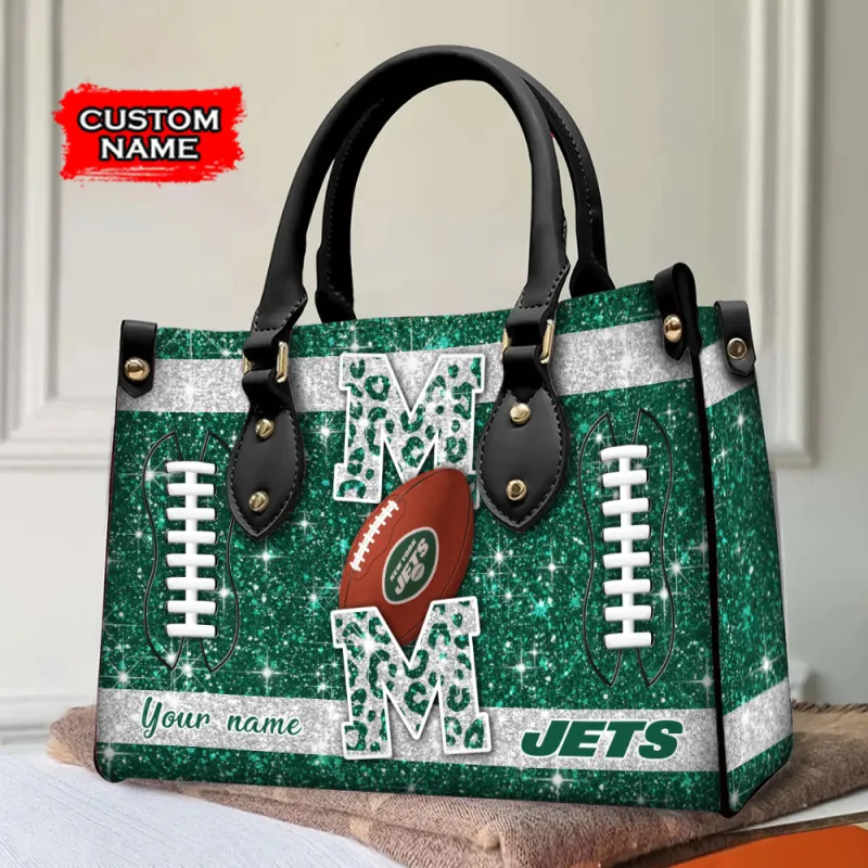 New York Jets Personalized Leather Hand Bag Image 3