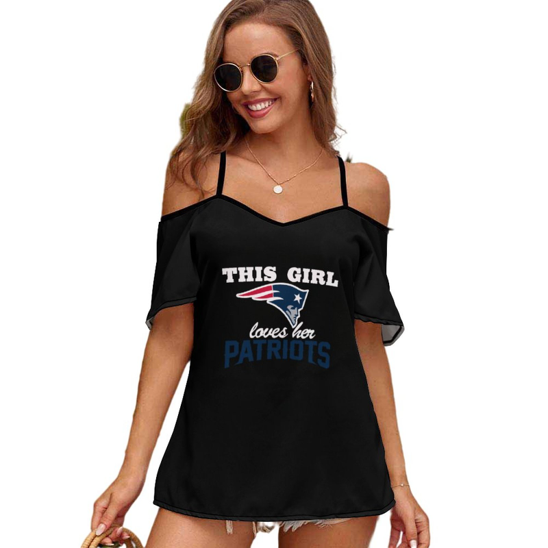 New England Patriots Off Shoulder Sling Top