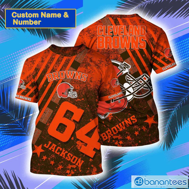 Cleveland Browns NFL Custom Name And Number All Over Print 3D T-Shirt