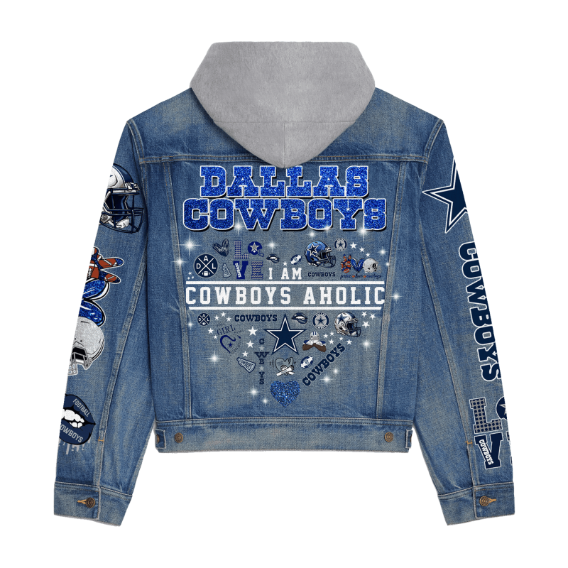Dallas Cowboys Premium Hooded Denim Jacket View 3