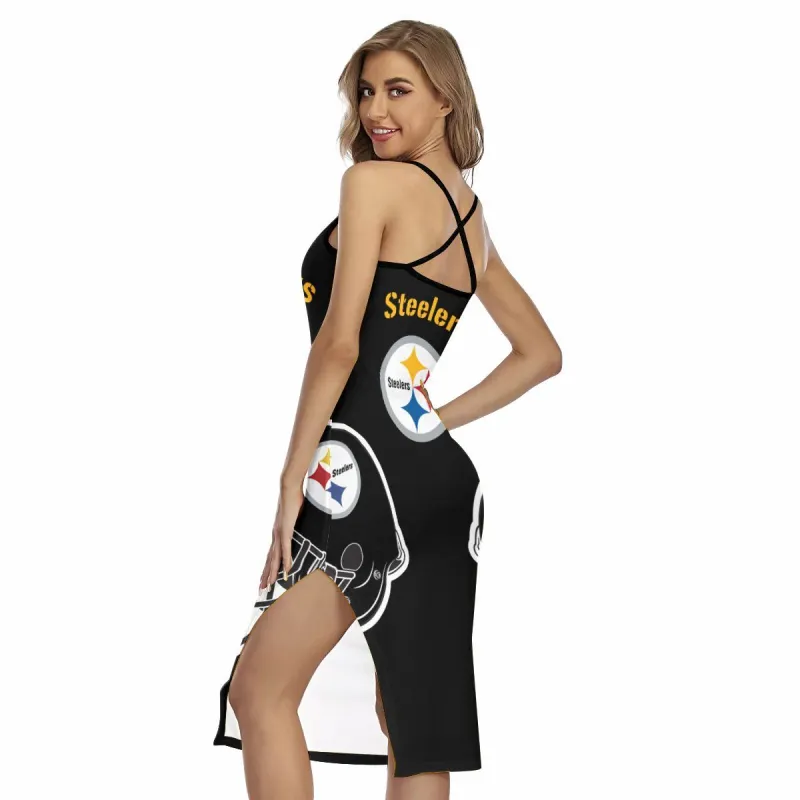 Pittsburgh Steelers Women's Back Cross Cami Dress