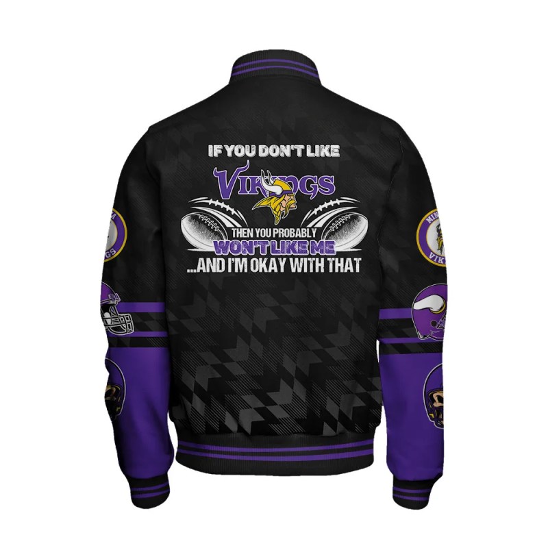Minnesota Vikings Varsity Jacket Back View