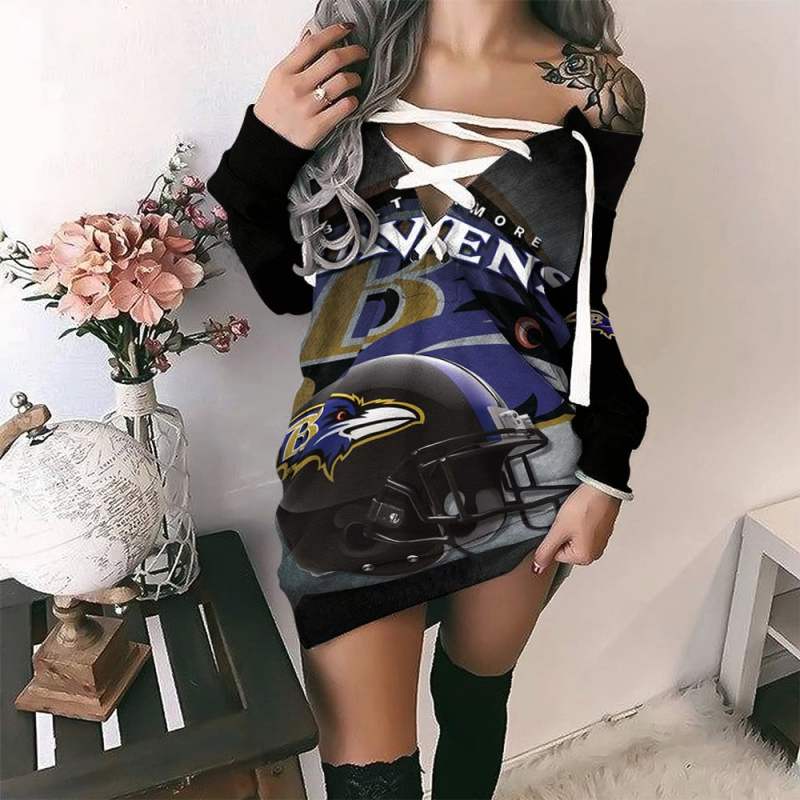Baltimore Ravens Lace-Up Sweatshirt Details