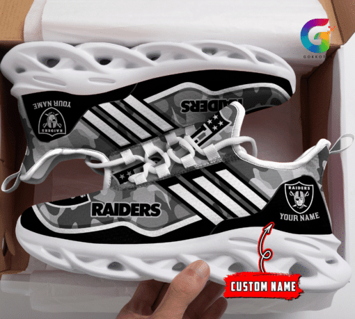 Las Vegas Raiders Personalized Yezy Running Sneakers