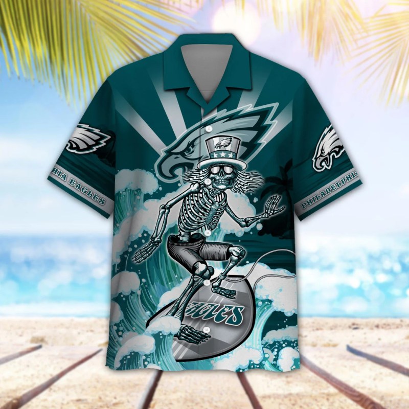 Philadelphia Eagles Button Shirt Front View