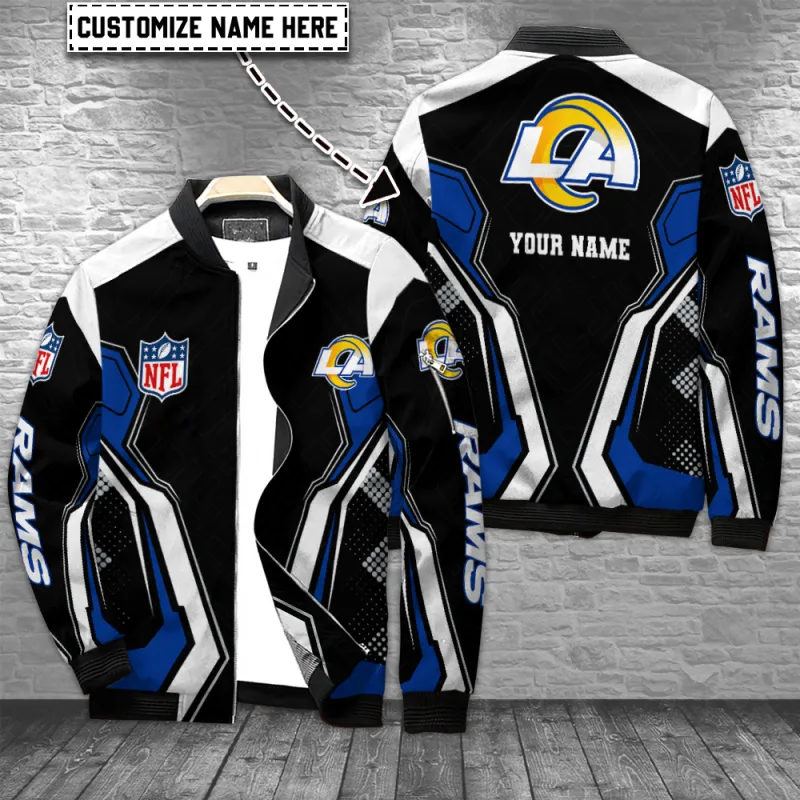 Los Angeles Rams Personalized Bomber Jacket Front