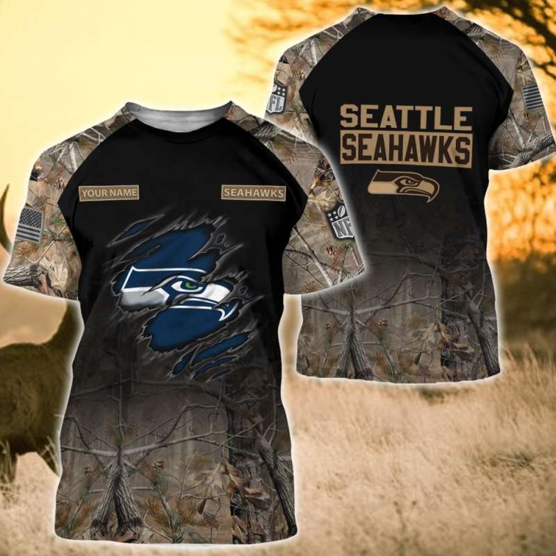 Seattle Seahawks Personalized Ugly Christmas Sweater Back