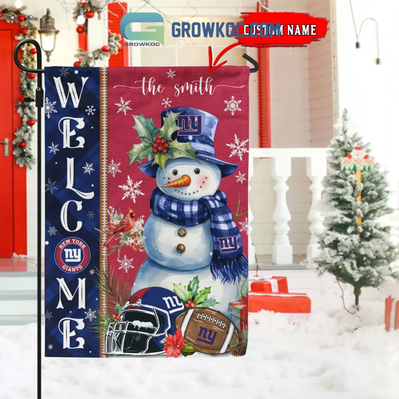 New York Giants Snowman Holiday Flag