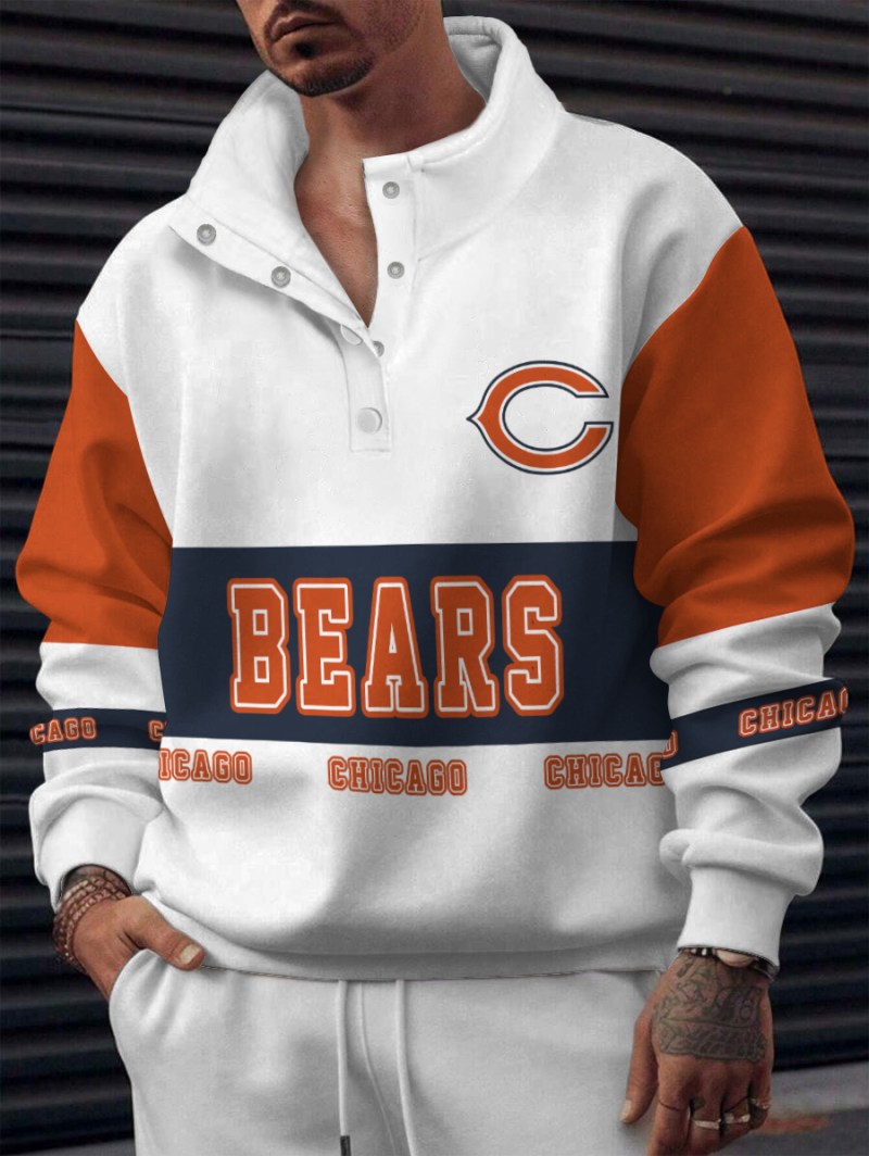 Chicago Bears Casual Colorful Stand Collar Sweatshirt