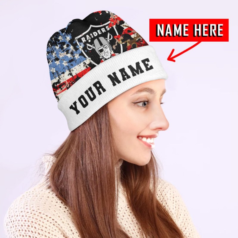Personalized Wool Beanie for Las Vegas Raiders Fans