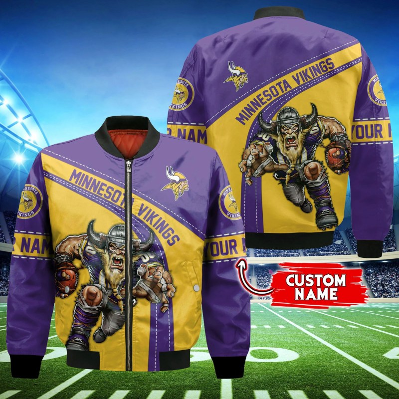 Minnesota Vikings Personalized Thick Bomber Jacket
