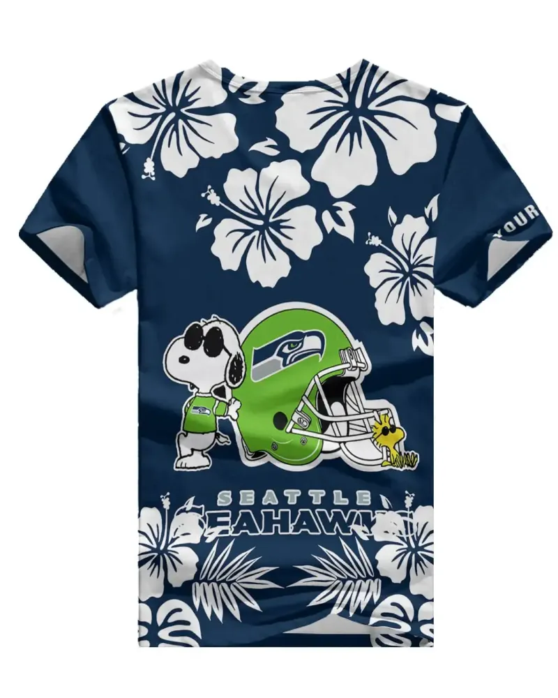 Seattle Seahawks Personalized V-neck Women T-shirt