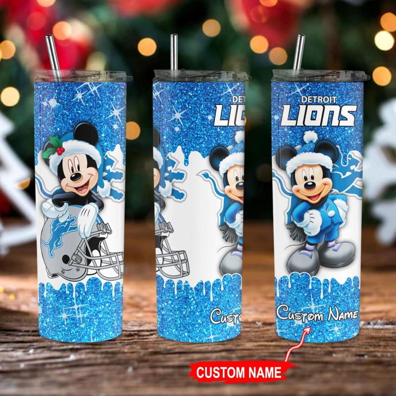 Detroit Lions Glitter Tumbler Image 4