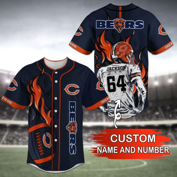 Chicago Bears Personalized Baseball Jersey