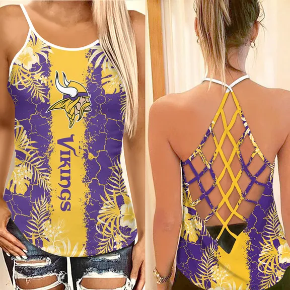 Minnesota Vikings Criss Cross Tank Top