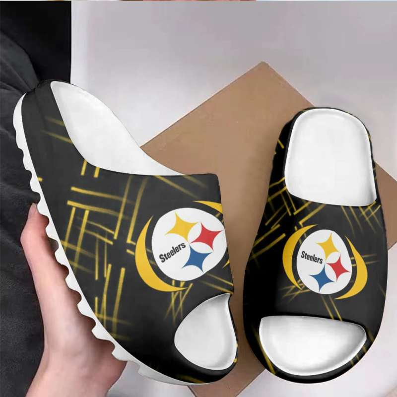 Pittsburgh Steelers Yeezy Slippers Front View