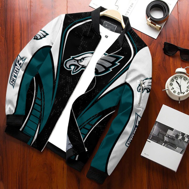 Philadelphia Eagles Personalized Bomber Jacket Back